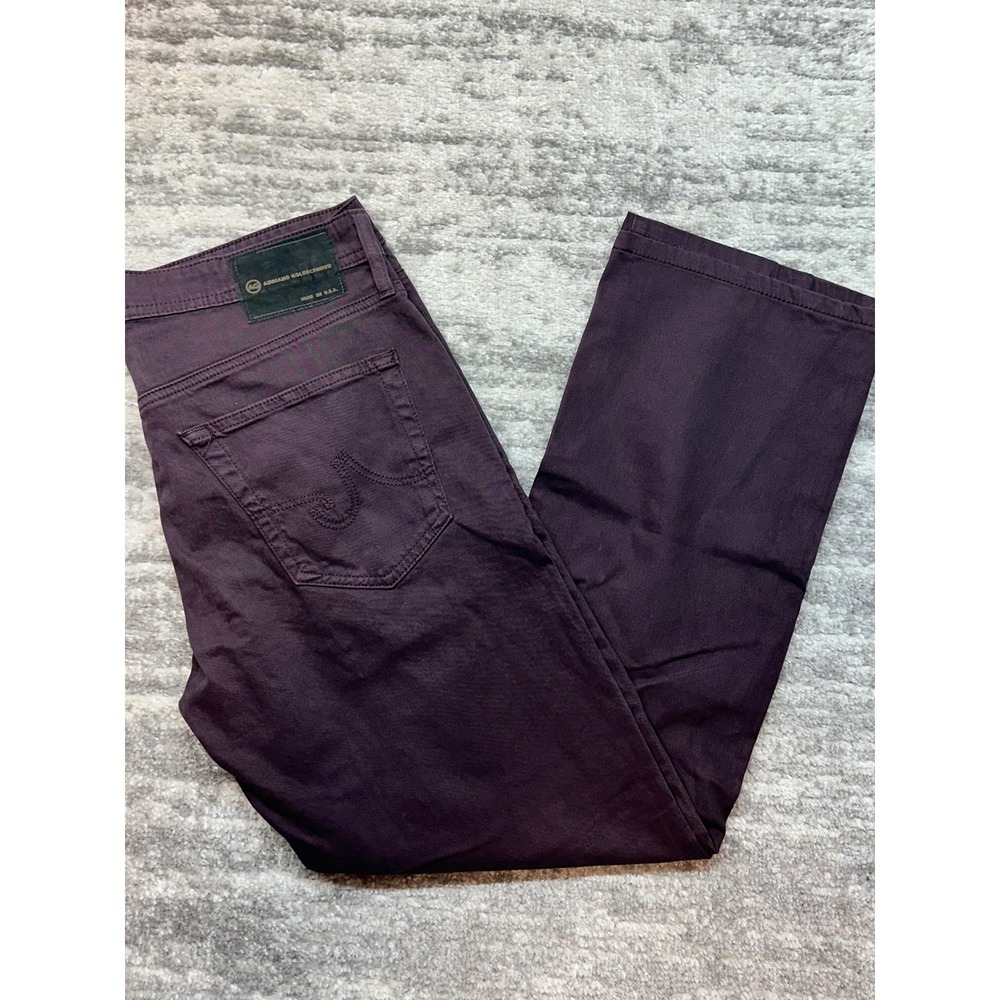 AG Adriano Goldschmied The Protege Pants Mens 32x34 Purple Straight Leg SUD